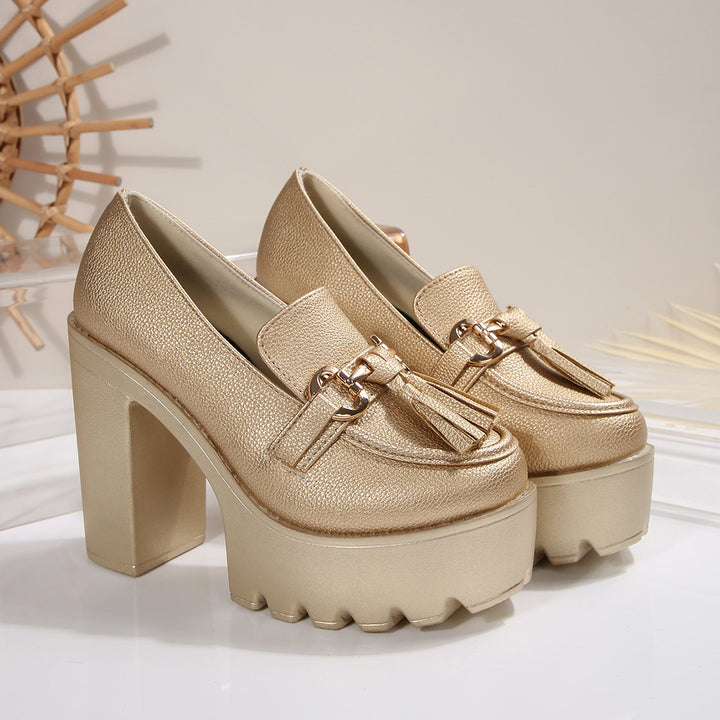 Tassel metal embellished high heels