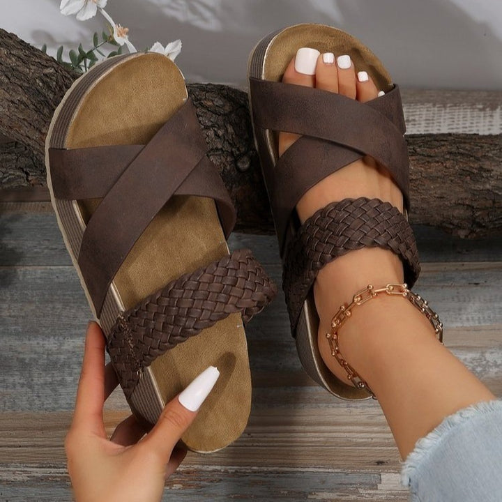 Platform Cross Sandals