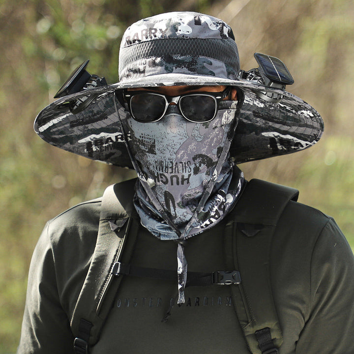 Solar fan cooling sunshade fisherman hat