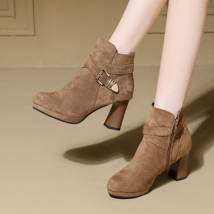 Chunky Heel Round Toe Women&
