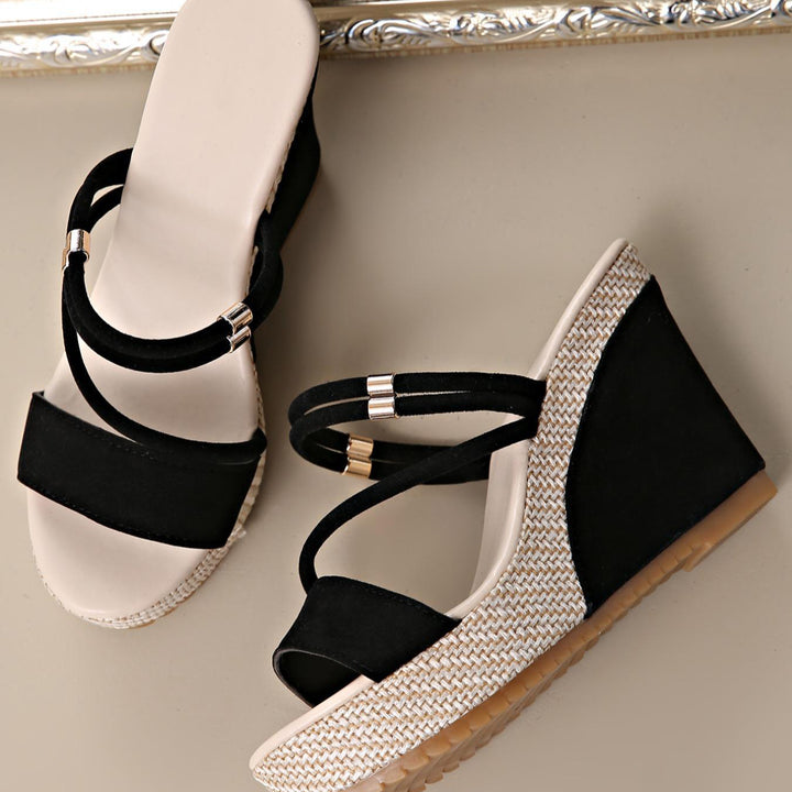 Suede platform shoes