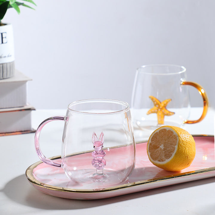 Cartoon animal borosilicate glass cup