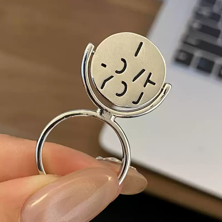 Rotatable I LOVE YOU necklace and ring