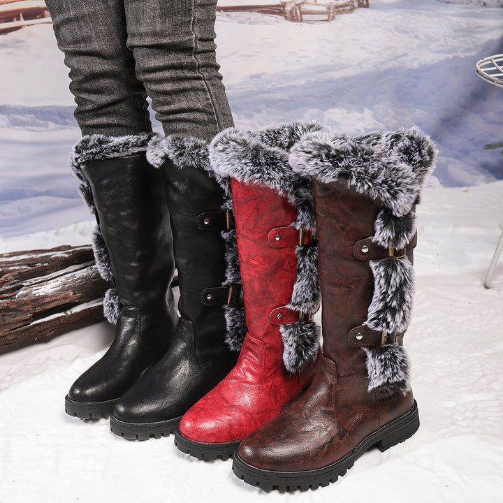 Rabbit Fur Thick-Soled High-Top Snow Boots