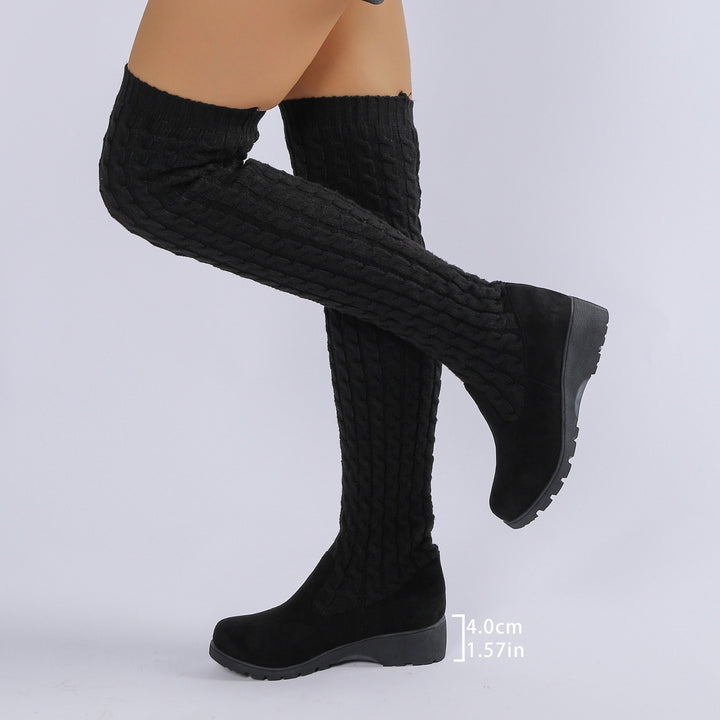 Knitted Over-the-Knee Stretch Dr. Martens Boots