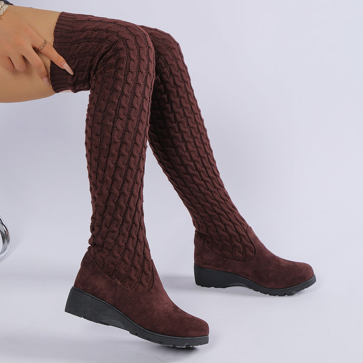 Knitted Over-the-Knee Stretch Dr. Martens Boots