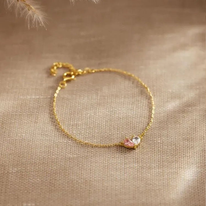Custom Heart Birthstone Bracelet