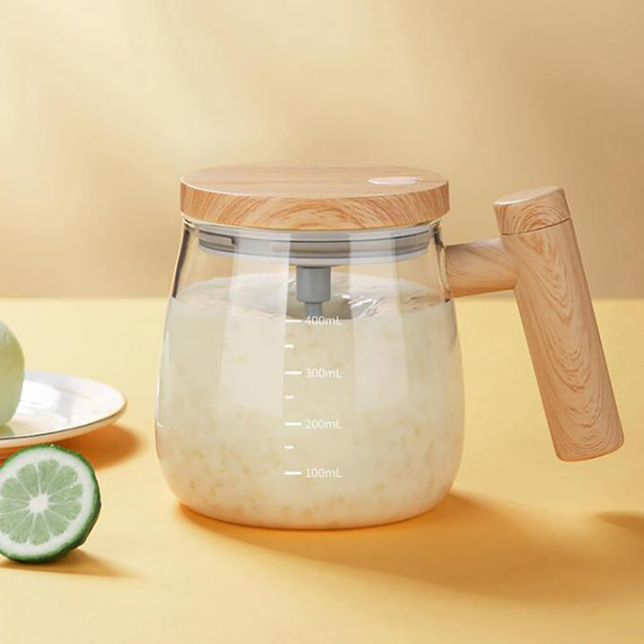 Automatic stirring glass coffee cup