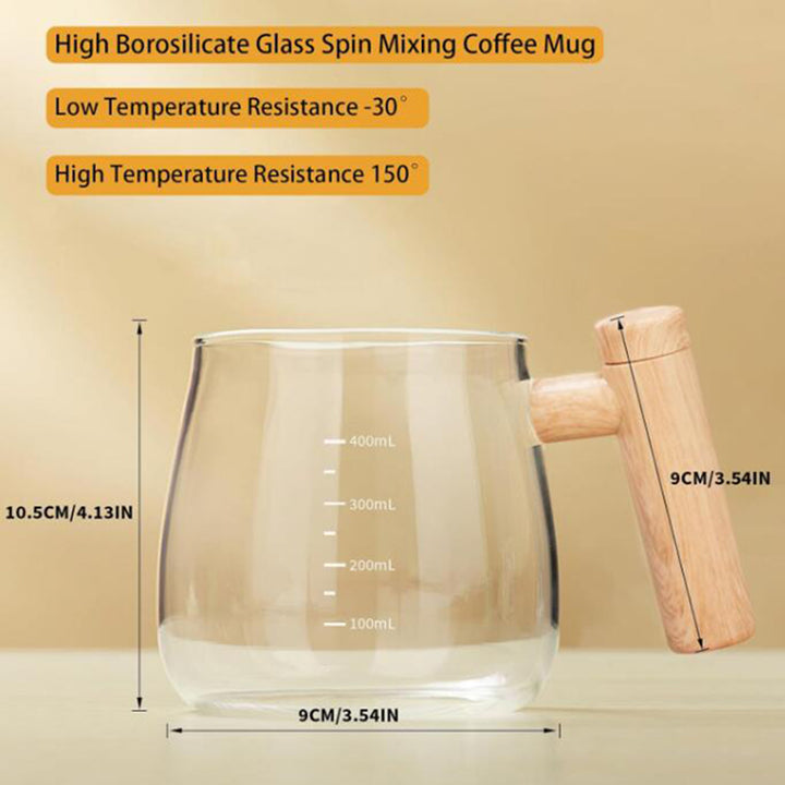 Automatic stirring glass coffee cup
