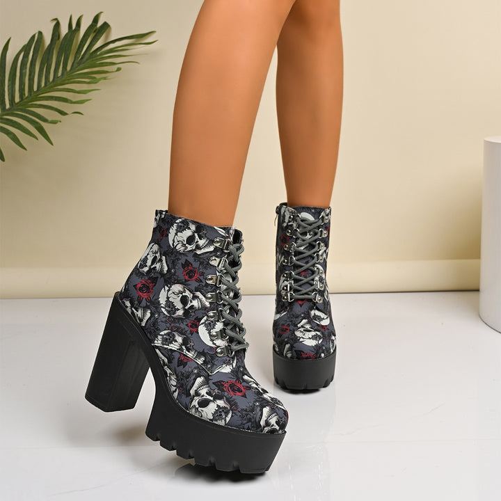 Platform Heel Ankle Boots