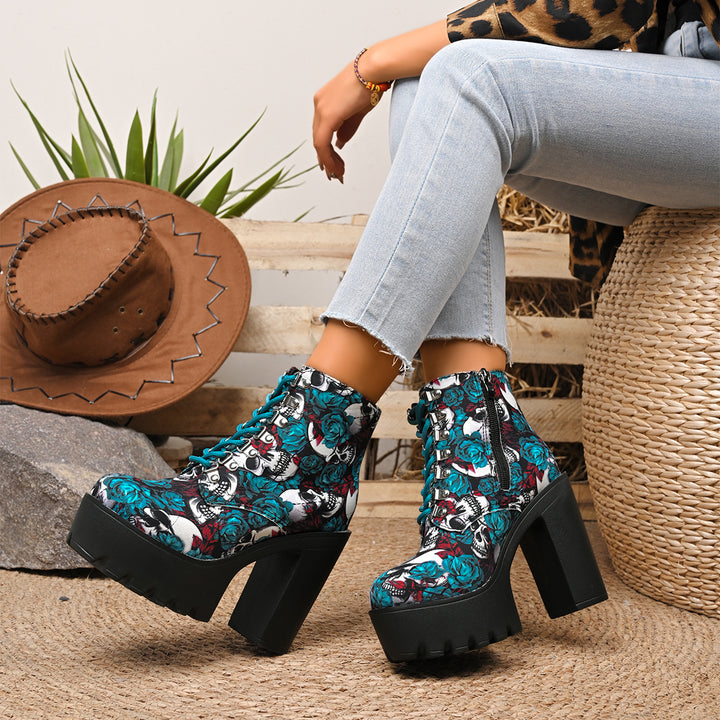 Platform Heel Ankle Boots