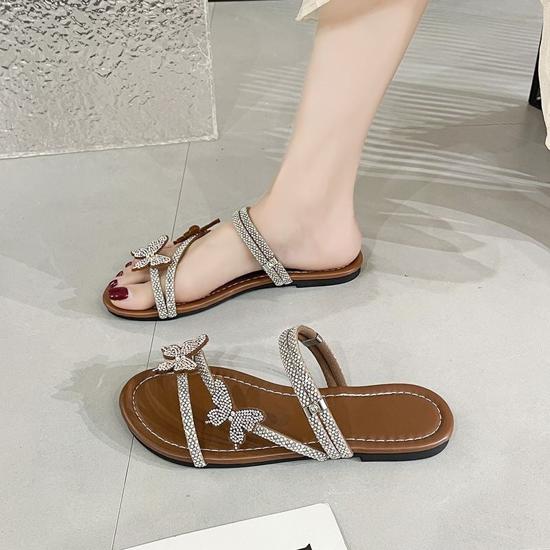Casual-chic convertible flat slides