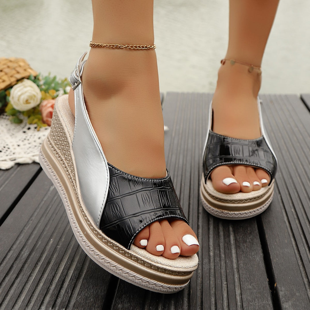 Women Buckle Platform Wedge Summer Sandals