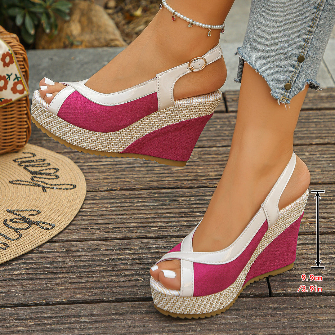 Open Toe Slingback Wedge Sandals