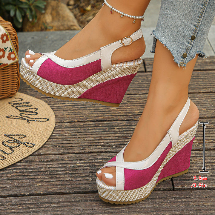 Open Toe Slingback Wedge Sandals