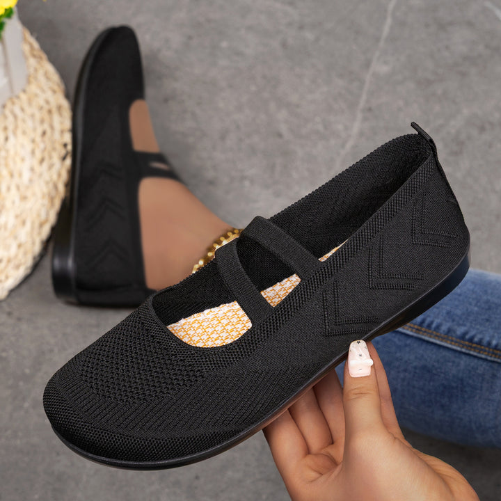 Women Knit Slip On Breathable Flat Shoes