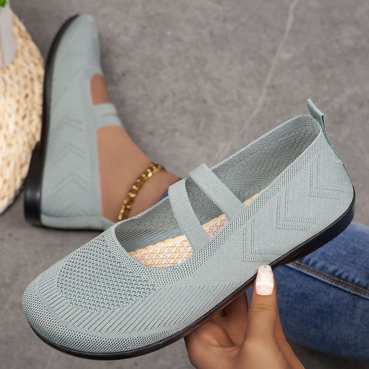 Women Knit Slip On Breathable Flat Shoes