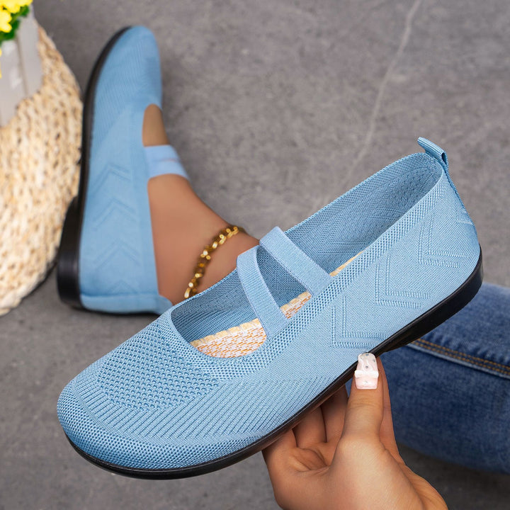 Women Knit Slip On Breathable Flat Shoes