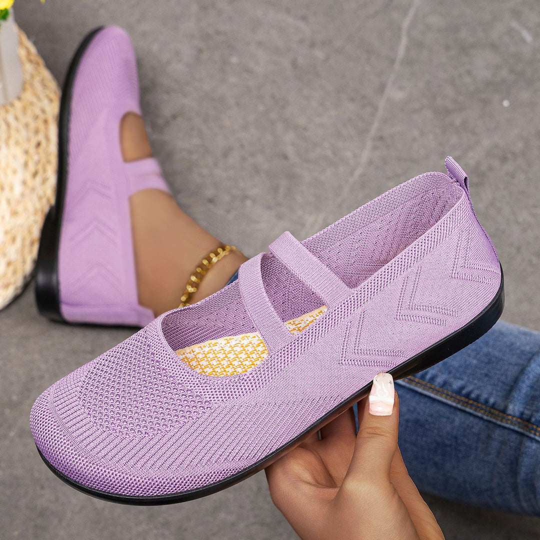 Women Knit Slip On Breathable Flat Shoes