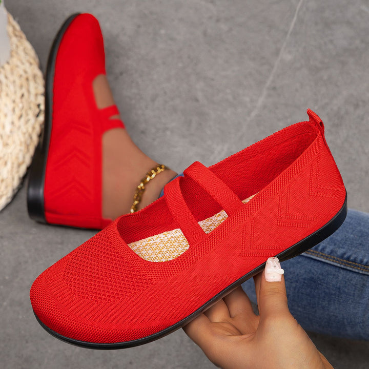 Women Knit Slip On Breathable Flat Shoes