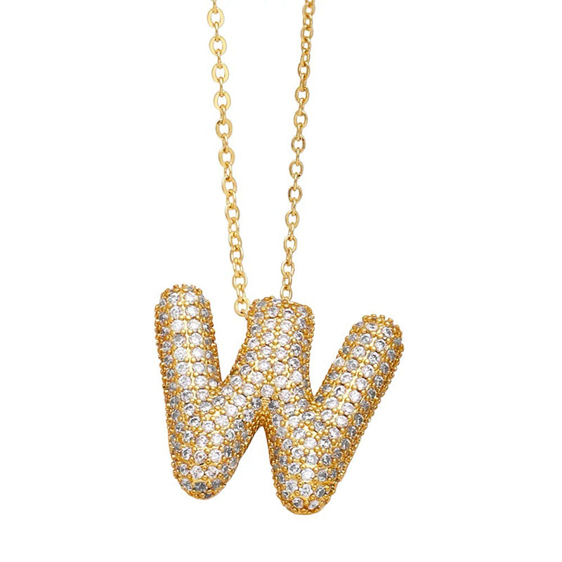 Bubble letter necklace