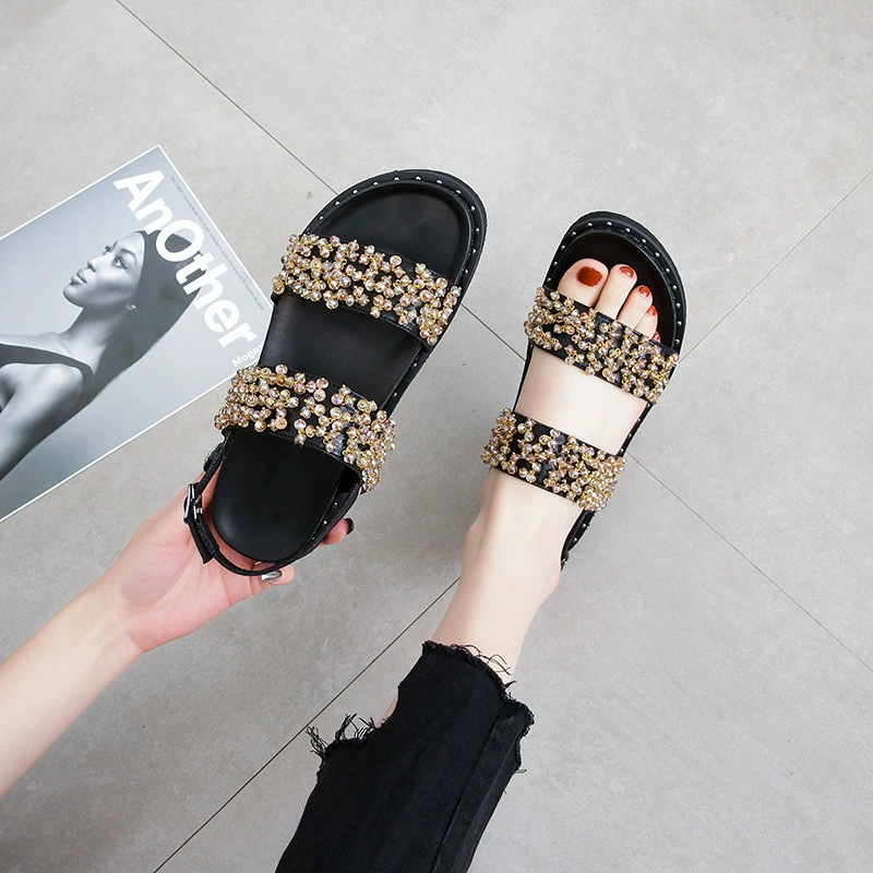 Sparkle Beaded Platform Slide