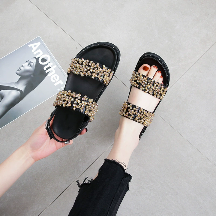 Sparkle Beaded Platform Slide