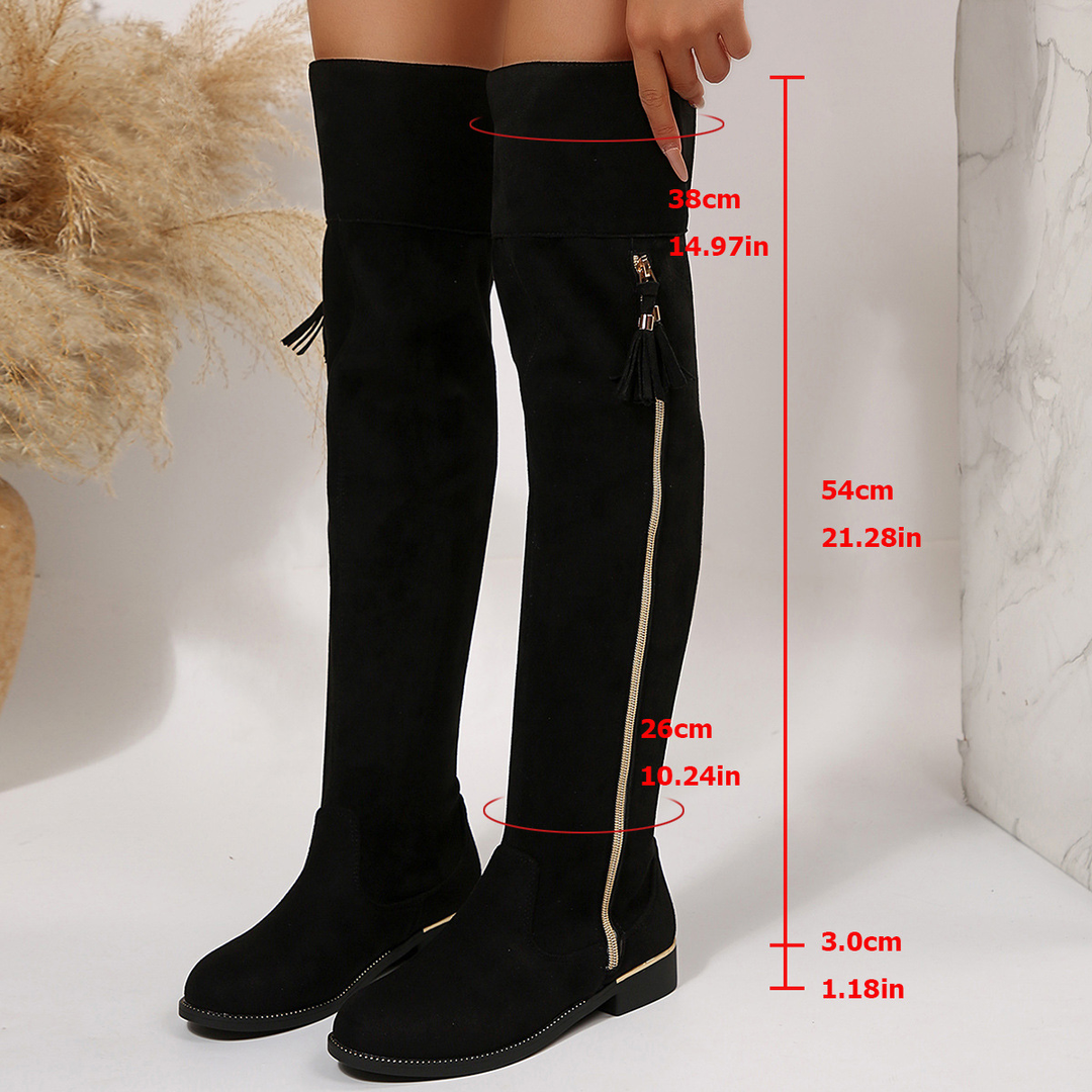 Chic Tassel Zipper Over Knee Tall Boots