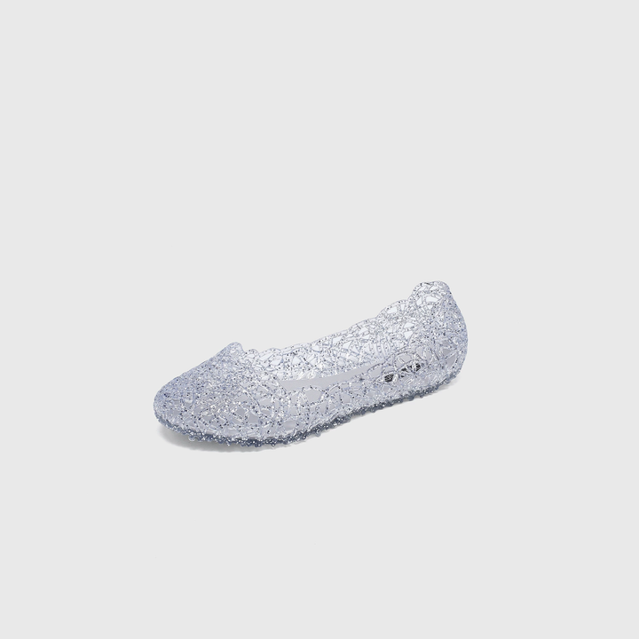 Cutout Glitter Jelly Ballet Flat