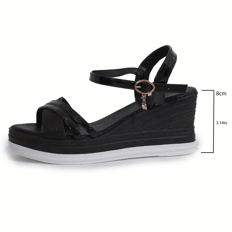 Women Metallic Crisscross Wedge Sandals