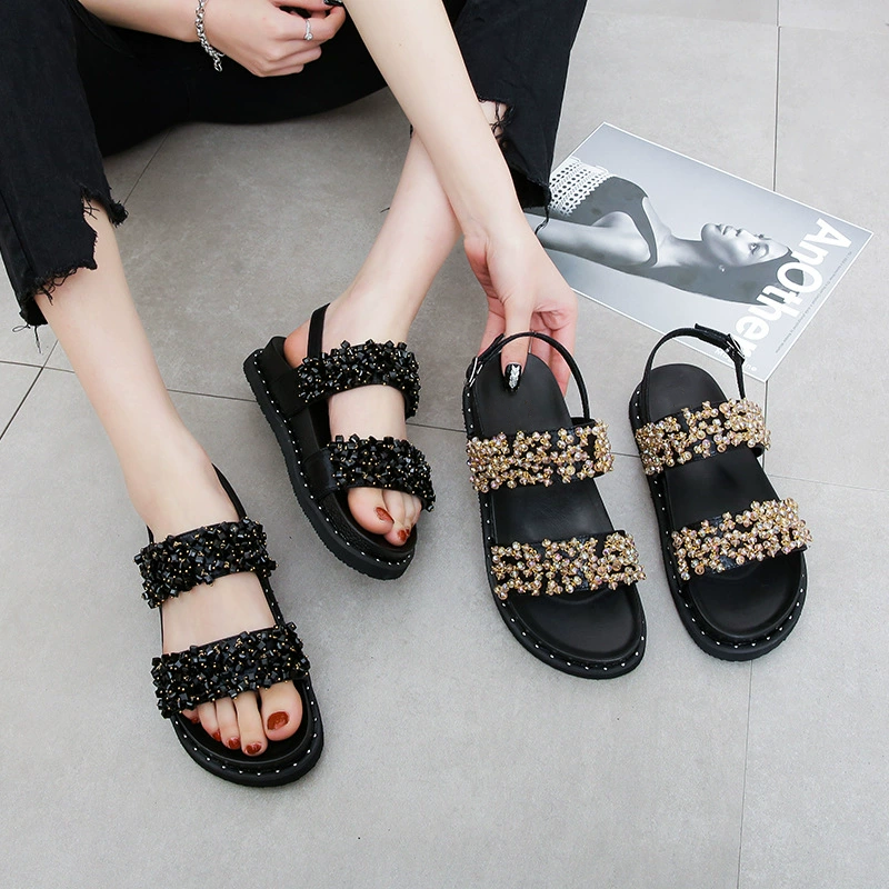 Sparkle Beaded Platform Slide