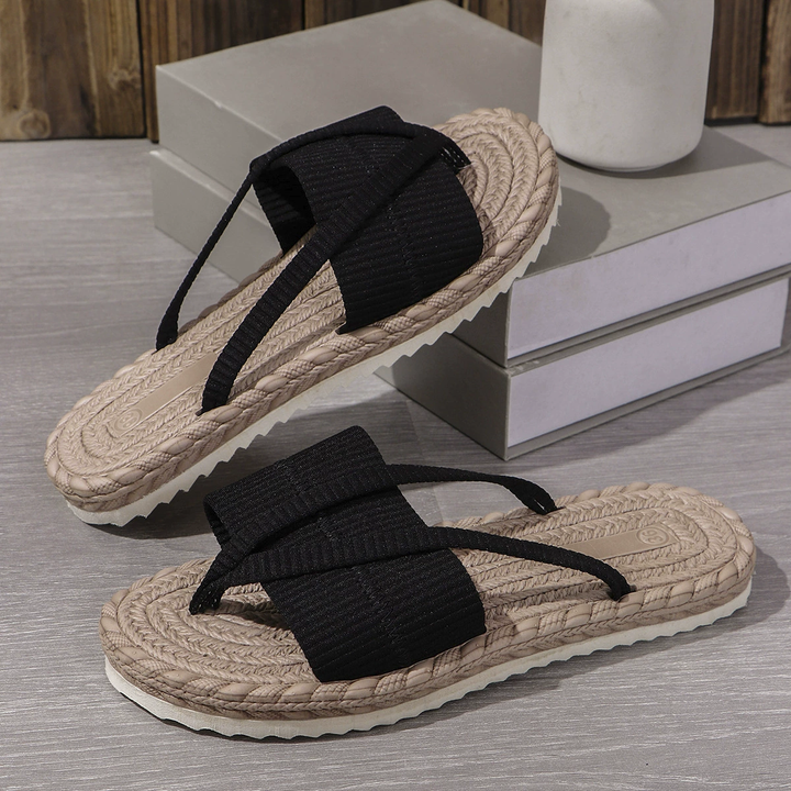 Casual Knit Strap Summer Beach Flip Sandals
