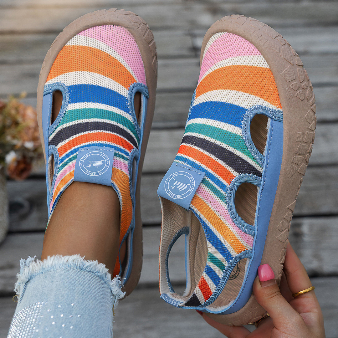 Closed Toe Hollow Striped Breathable Outdoor Sandals