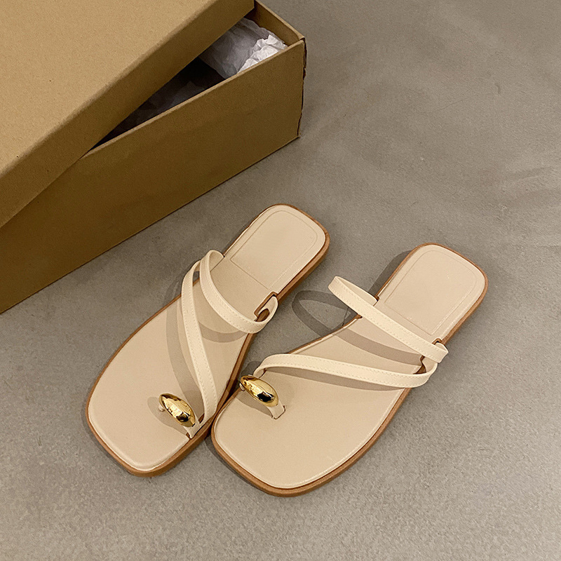 Square Toe Strappy Slide Sandals