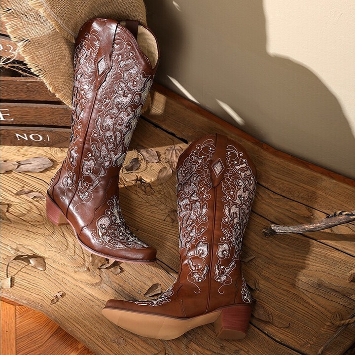 Ladies Classic Western Style Tall Cowboy Boots