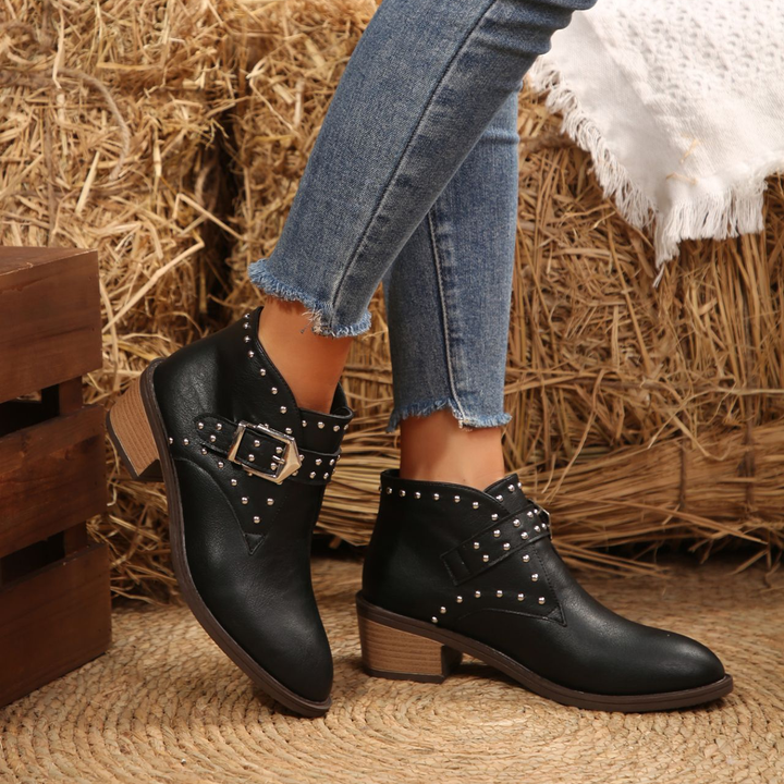 Western Rivet Ankle Boots