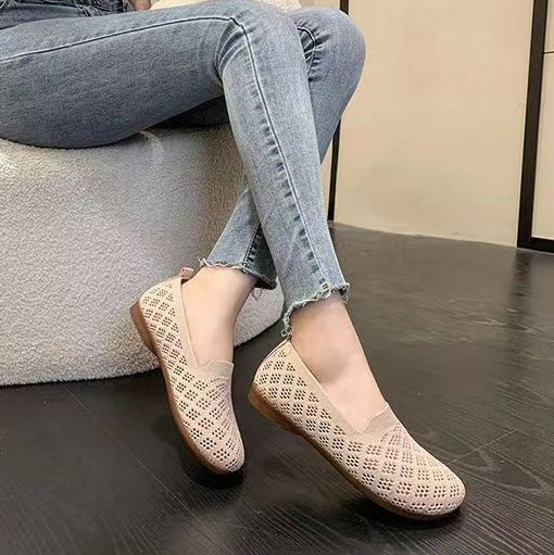 Summer Cut-Out Knit Comfort Slip-On Flats