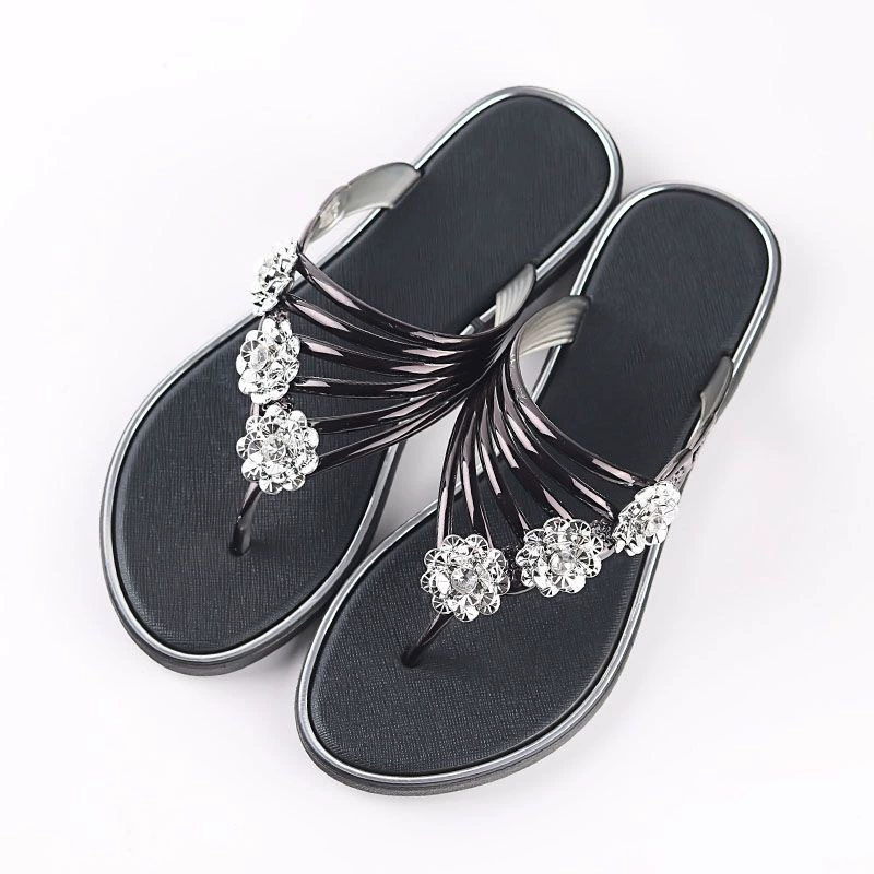 Rhinestone Embellished Thong Sandals for Women