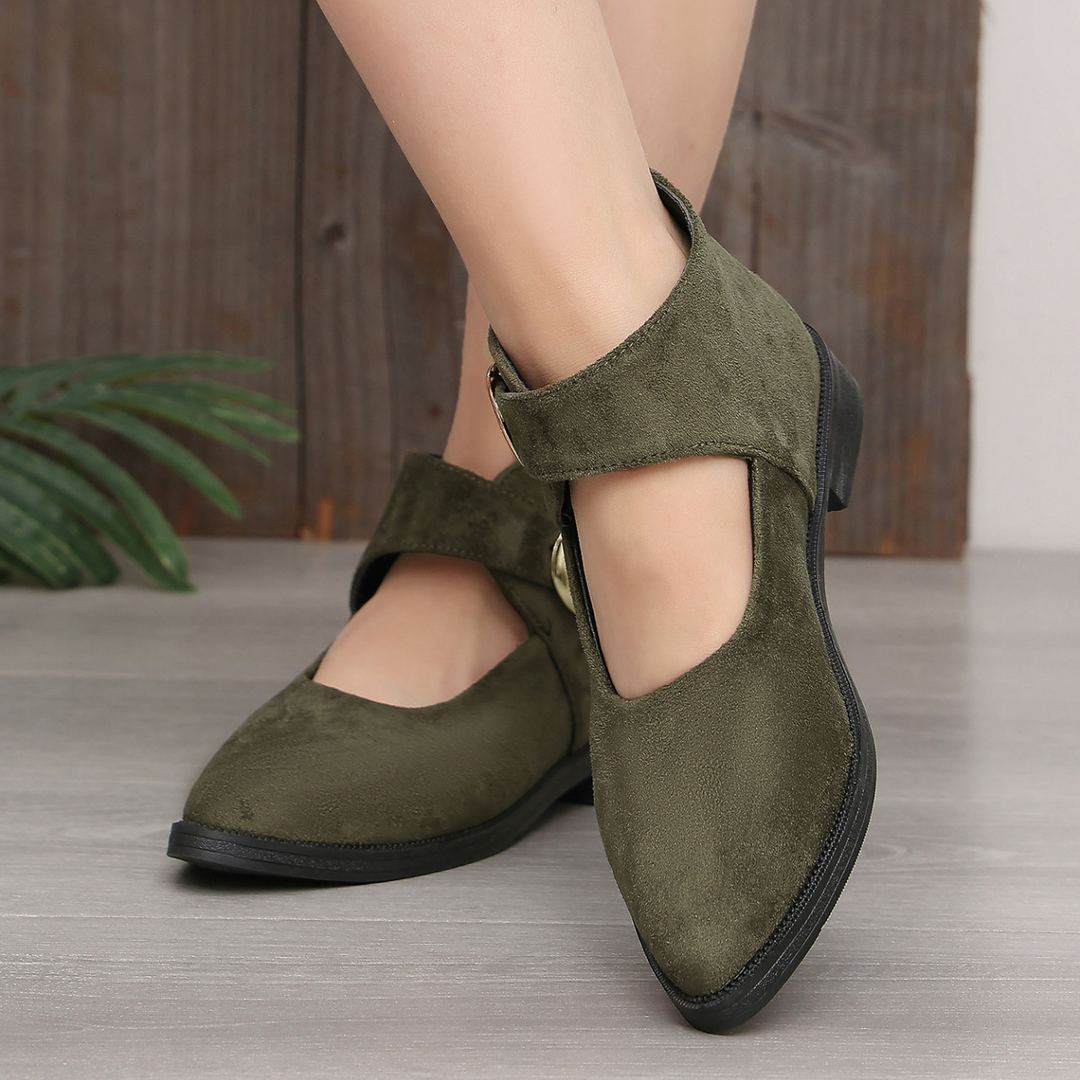 Buckle Strap Mary Jane Flat Ankle Shoes