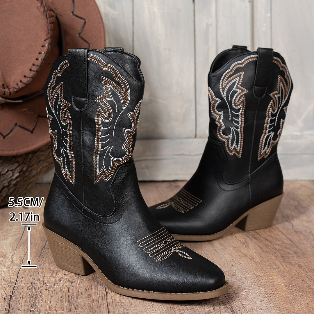 Embroidered Western Cowboy Boots