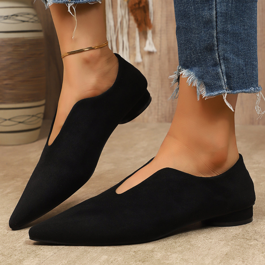 Classic V Shape Pointed Low Heel Pumps