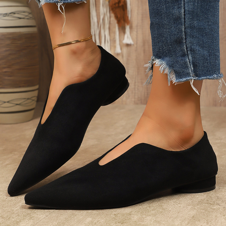 Classic V Shape Pointed Low Heel Pumps
