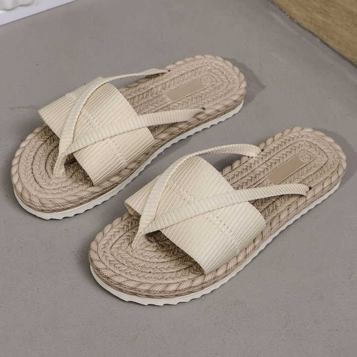 Casual Knit Strap Summer Beach Flip Sandals