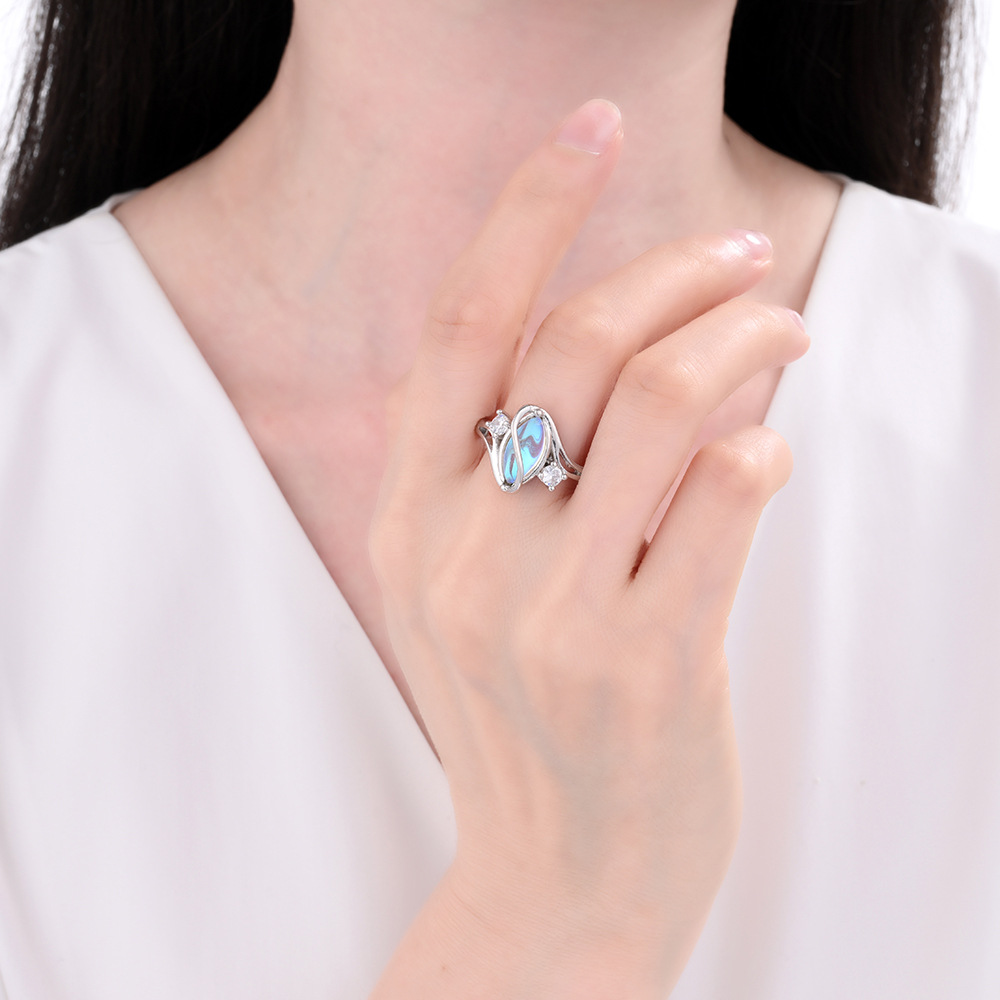 Unique Swirl Marquise Stone Ring