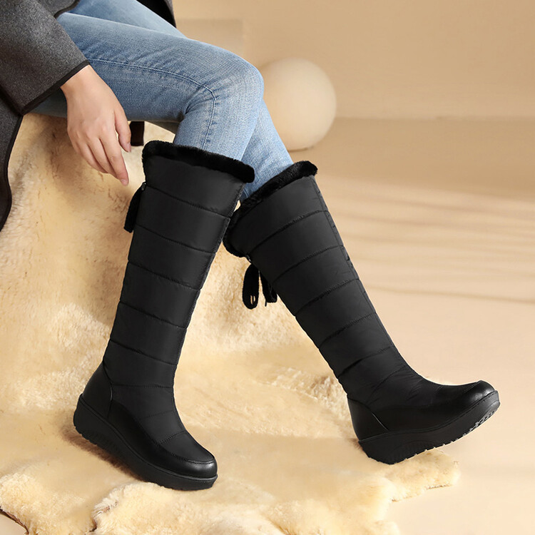 Women Warm Knee High Wedge Winter Boots