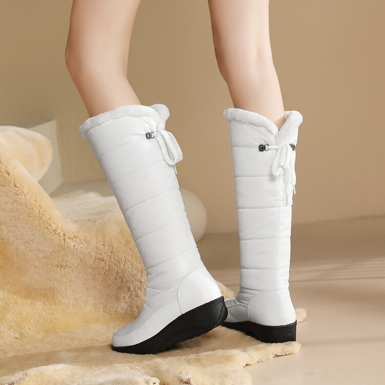 Women Warm Knee High Wedge Winter Boots