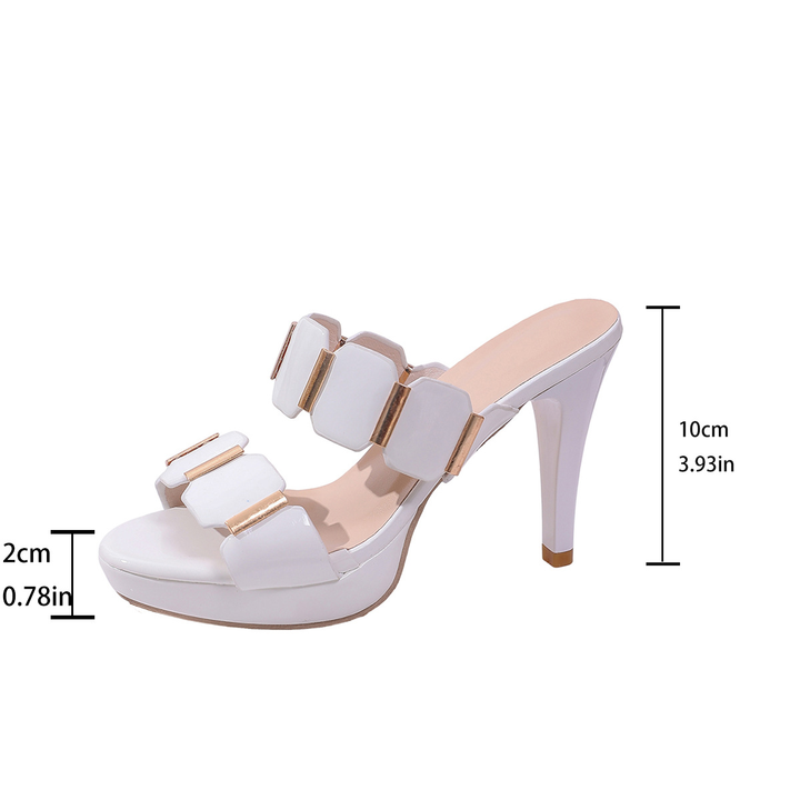 Fashion Open Toe Stiletto Heel Slip‑On Mule Sandals