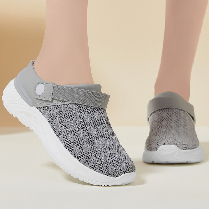 Women Back Strap Mule Sneakers Breathable Slip‑On Walking Shoes
