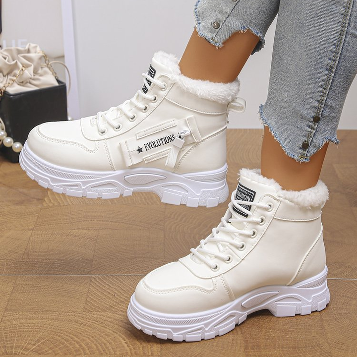 Lace Up Thick Sole Winter Ankle Shoes