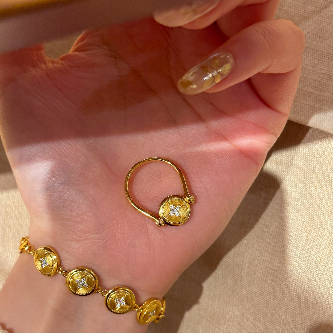 Vintage Two-sided Rotating Gemstone Flip Ring